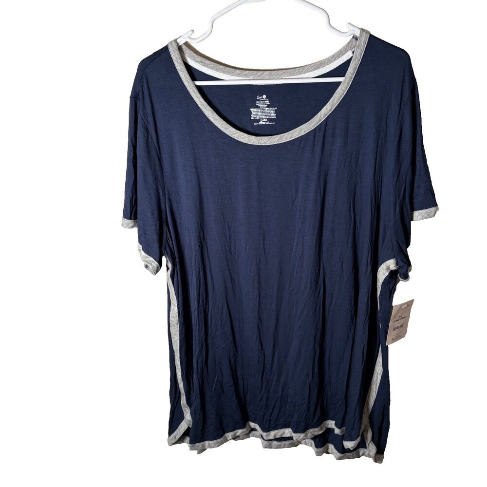 Secret Treasures T-Shirt Women's 2X Navy Blue Short Sleeve Pajama Lounge
